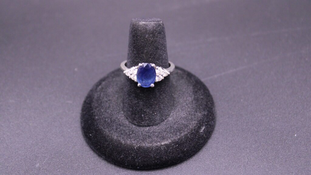 14kt White Gold Sapphire and Diamond Ring