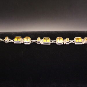 Sterling Silver and Orange Stone Bracelet