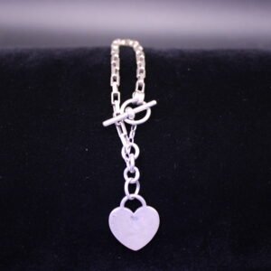 Sterling Silver Heart Toggle Bracelet