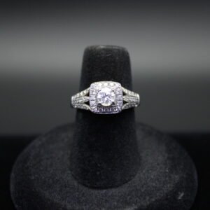 14kt White Gold Diamond Halo Engagement Ring