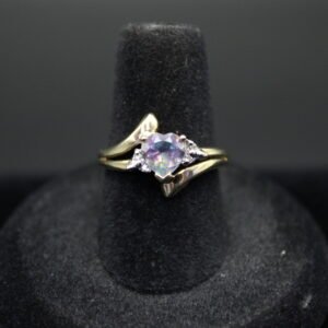 10kt Yellow Gold Heart Shaped Mystic Topaz Ring