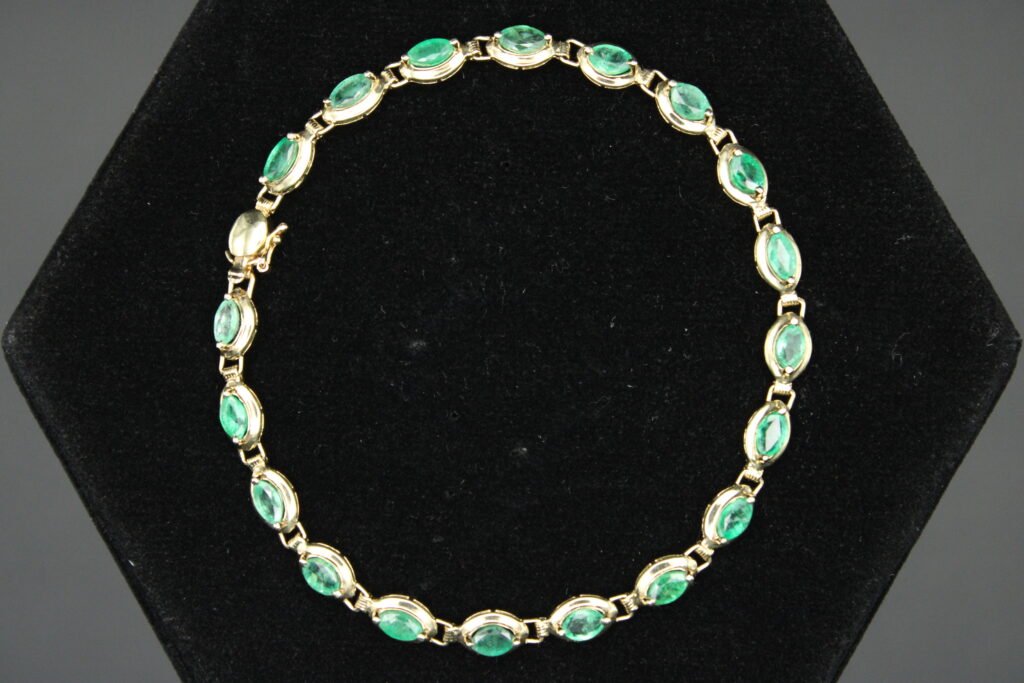 14kt Yellow Gold Oval Cut Tennis Bracelet