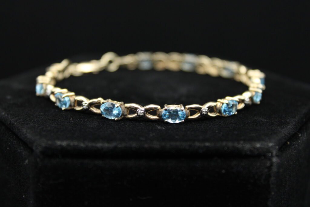 10kt Yellow Gold Topaz Tennis Bracelet