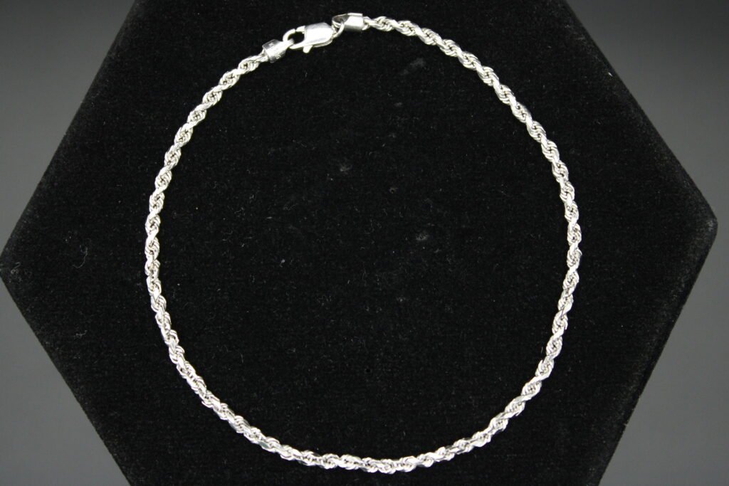 10kt White Gold Rope Bracelet