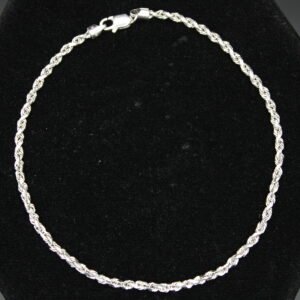 10kt White Gold Rope Bracelet
