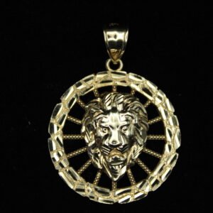 10kt Yellow Gold Lion Head Pendant