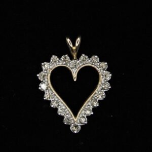 10kt Yellow Gold Diamond Heart Pendant