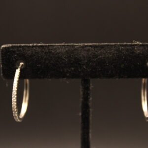 Sterling Silver Diamond Hoop Earrings