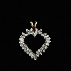 14kt Yellow Gold Diamond Heart Pendant
