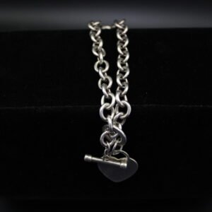 Sterling Silver Heart Toggle Bracelet