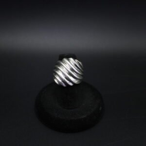 Sterling Silver Ribbed Dome Ring