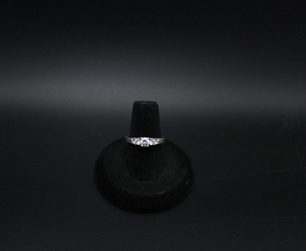 Sterling Silver and Clear Stone Ring