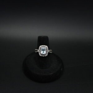 Sterling Silver with Blue and White Topaz Ring