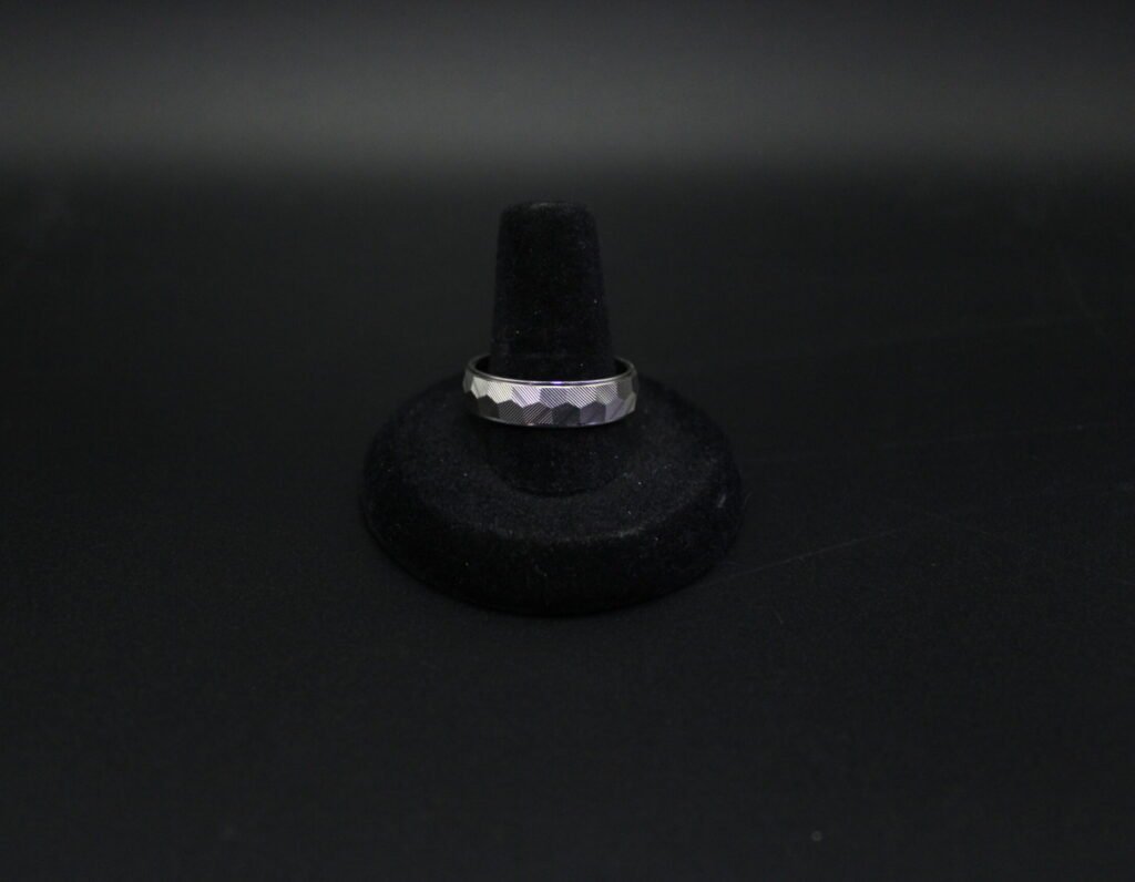 Sterling Silver Etched Men's Wedding Band
