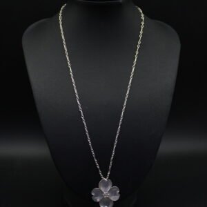 Sterling Silver Necklace and Flower Pendant
