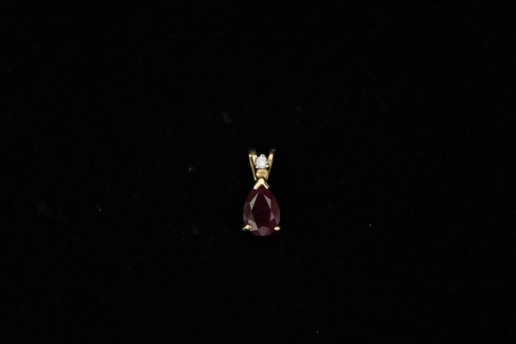 14kt Yellow Gold Ruby and Diamond Pendant