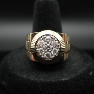 14kt Yellow Gold Diamond Rolex Style Ring