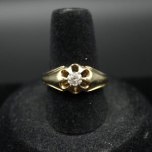 14kt Yellow Gold Vintage Diamond Belcher Ring