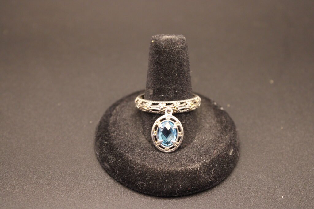 Sterling Silver and Blue Topaz Fidget Ring