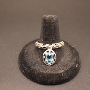 Sterling Silver and Blue Topaz Fidget Ring