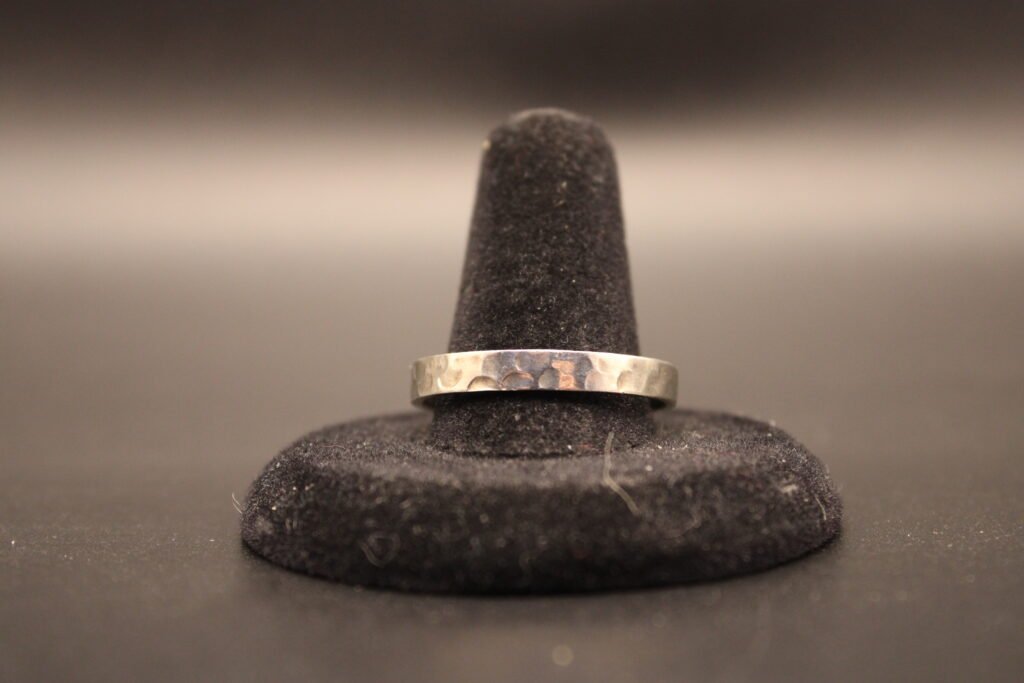 Sterling Silver Textured Band Men's Ring
