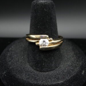 14kt Yellow Gold Swirled Double Band Ring