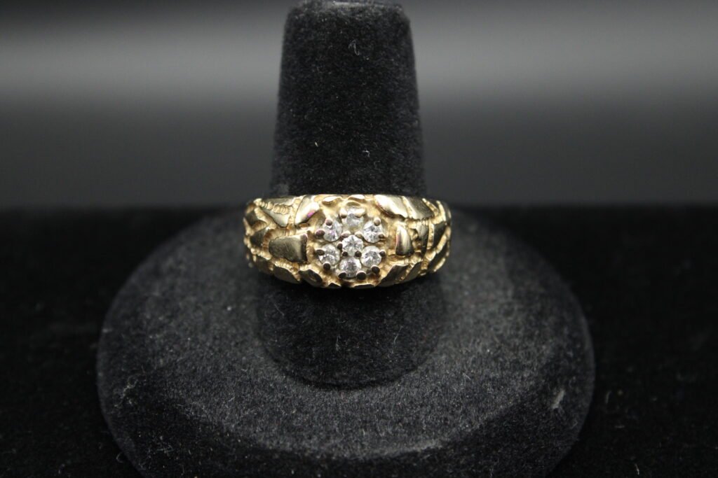 14kt Yellow Gold Magic Glo Diamond Nugget Ring