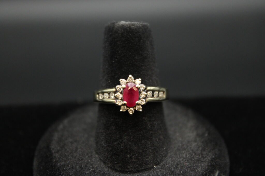 10K Yellow Gold Ruby and Diamond Ring