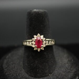 10K Yellow Gold Ruby and Diamond Ring