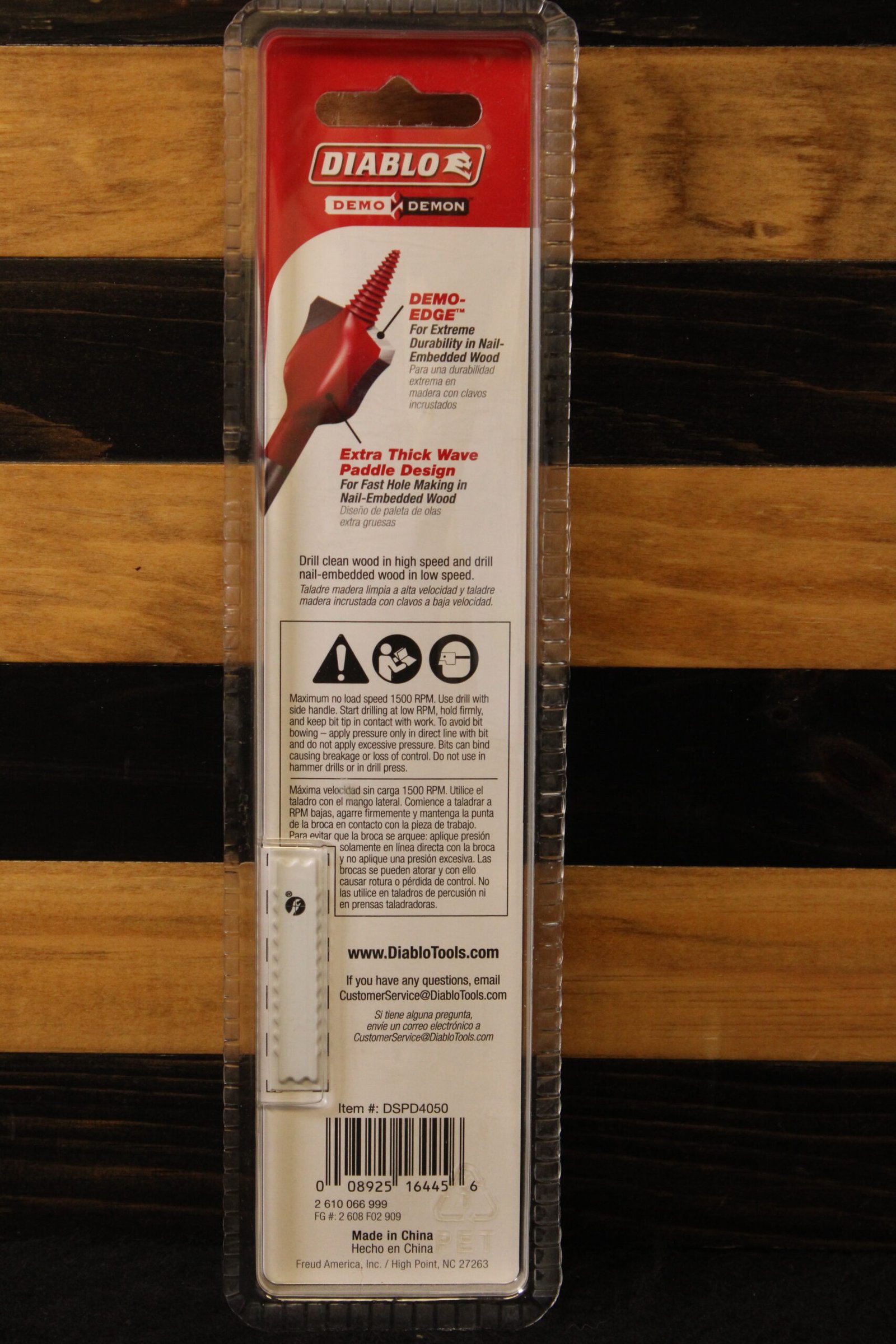 Diablo Demo Demon DSPD4050 1" x 6" Spade Bit for Nail-Embedded Wood – New in Package 2 Diablo Demo Demon DSPD4050 1" x 6" Spade Bit for Nail-Embedded Wood – New in Package - Image 2