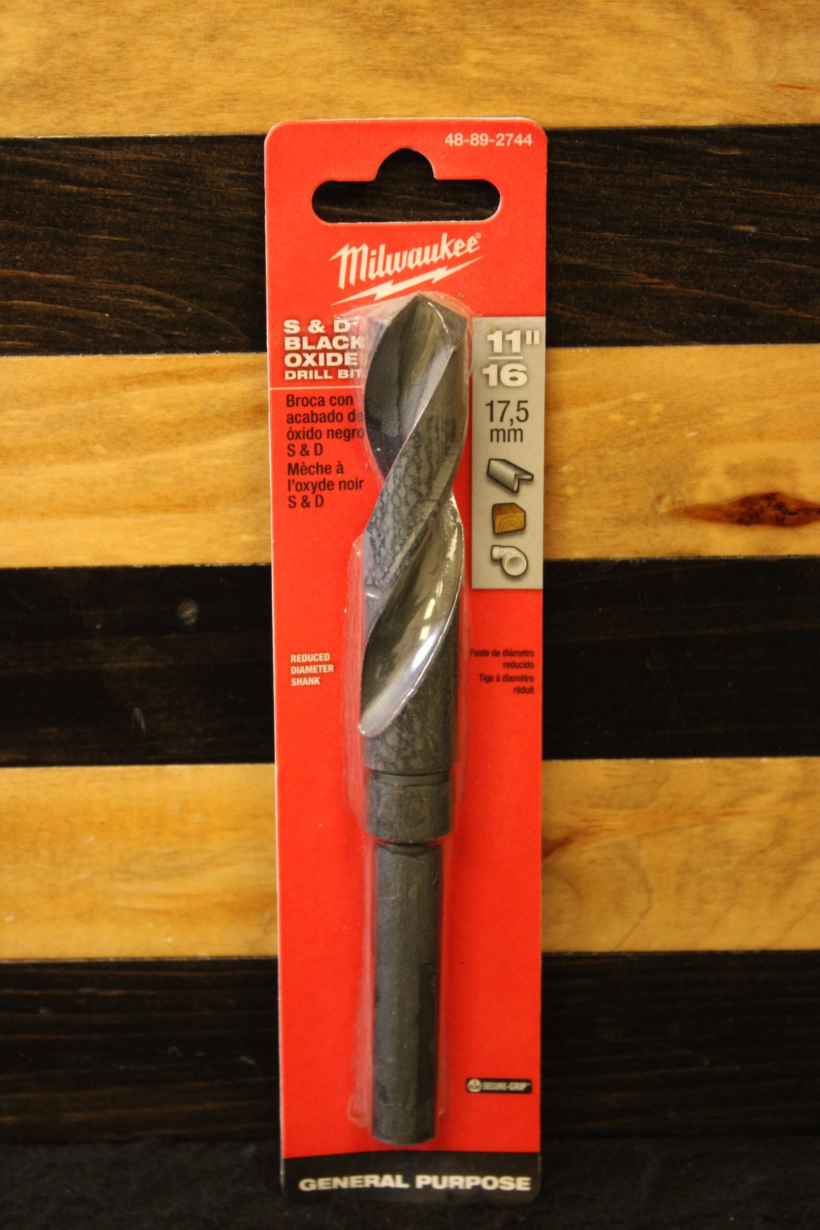 Milwaukee 48-89-2744 11/16" S&D Black Oxide Drill Bit 1 Milwaukee 48-89-2744 11/16" S&D Black Oxide Drill Bit
